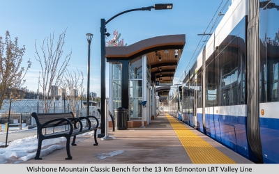Wishbone Commercial Mountain Classic Bench for the 13 Km Edmonton LRT Valley Line-2